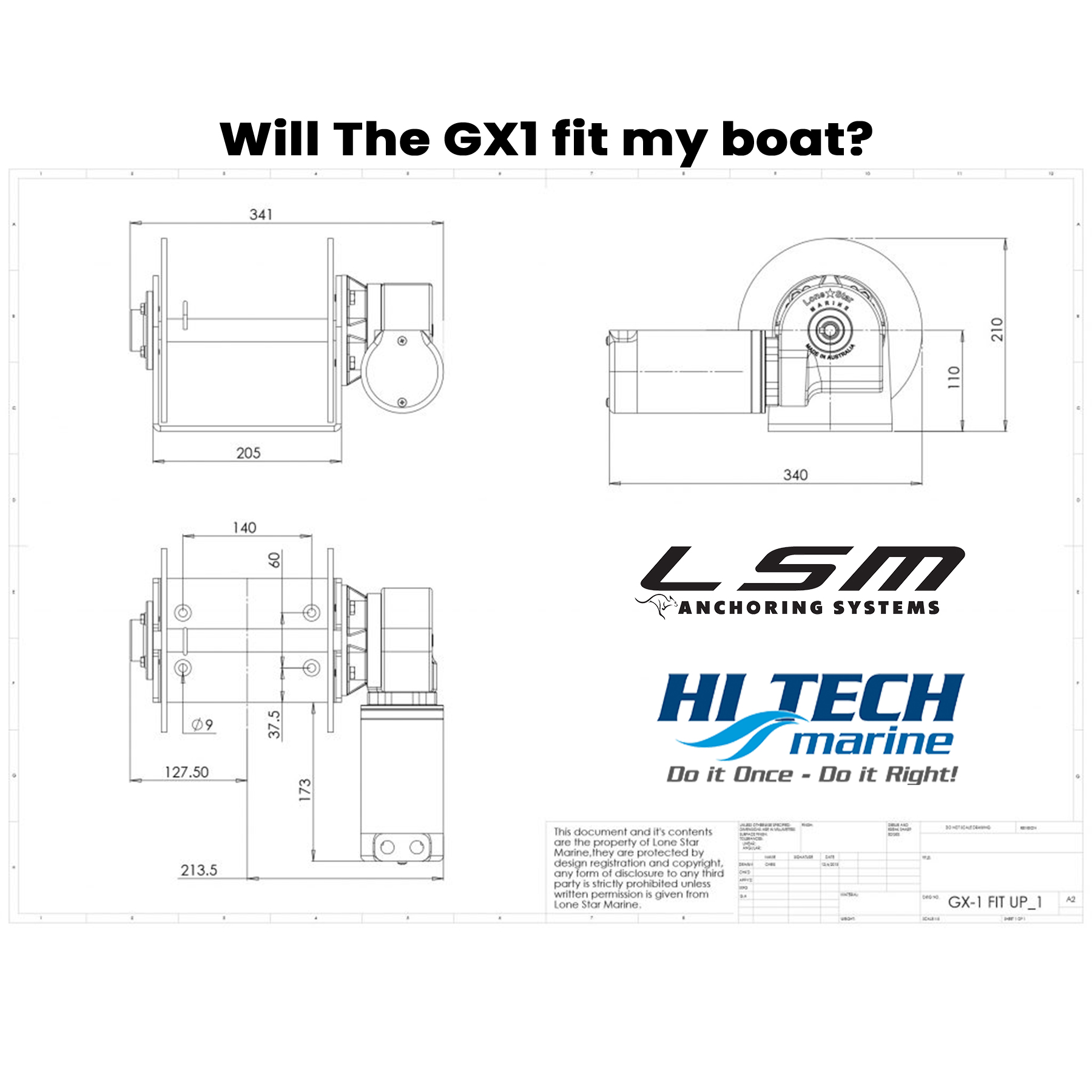 Will the Lonestar Marine GX1 Drum anchor winch fit my Boat
